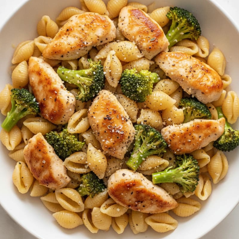 Garlic Herb Chicken and Broccoli Pasta