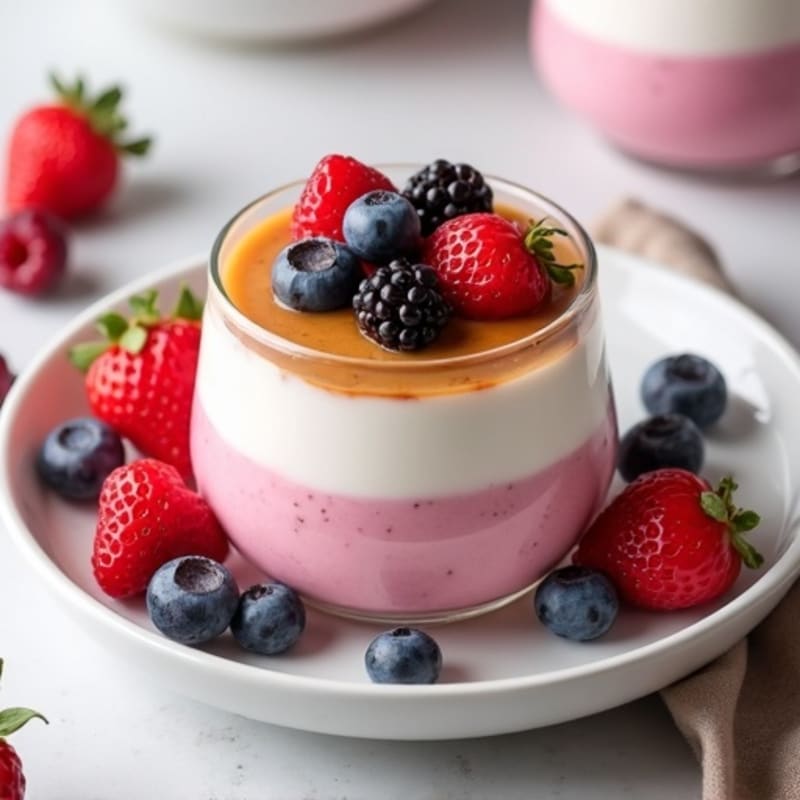 Greek Yogurt Protein Parfait with Mixed Berries and Almond Butter