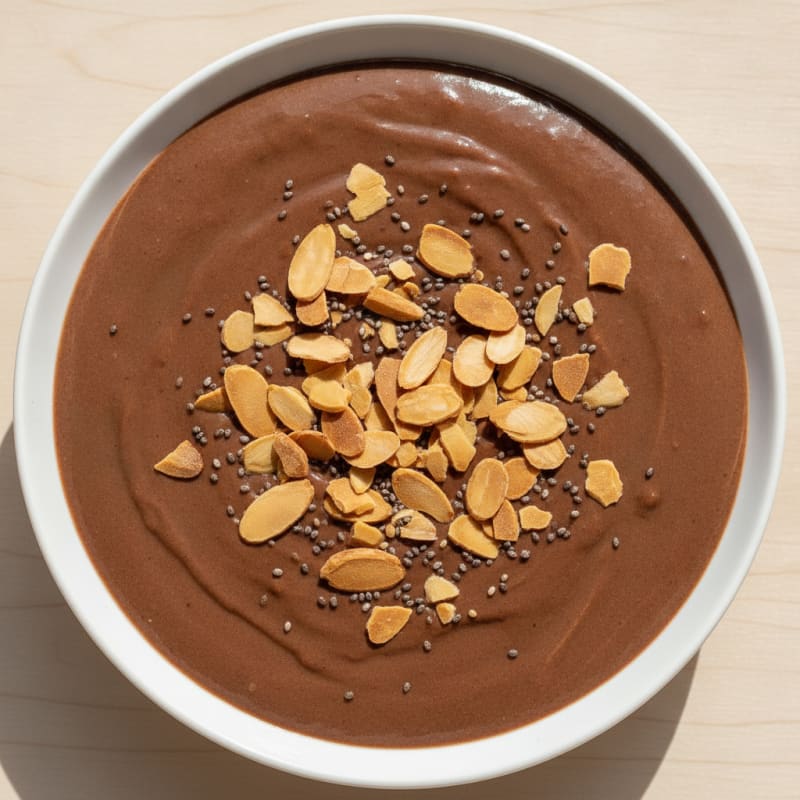 Silky Chocolate Protein Pudding with Toasted Almonds
