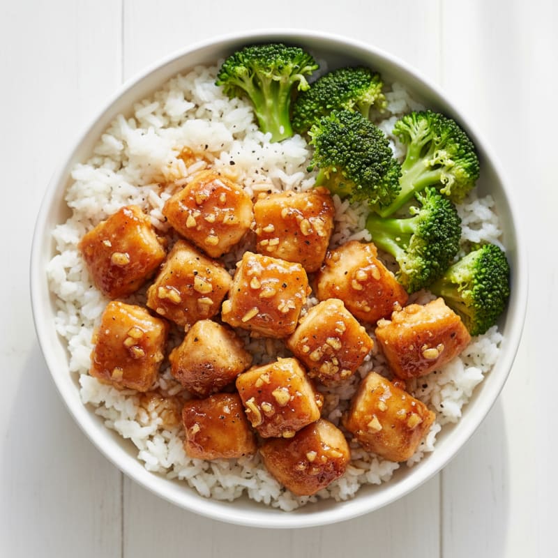 Crispy Honey-Garlic Chicken Bowls