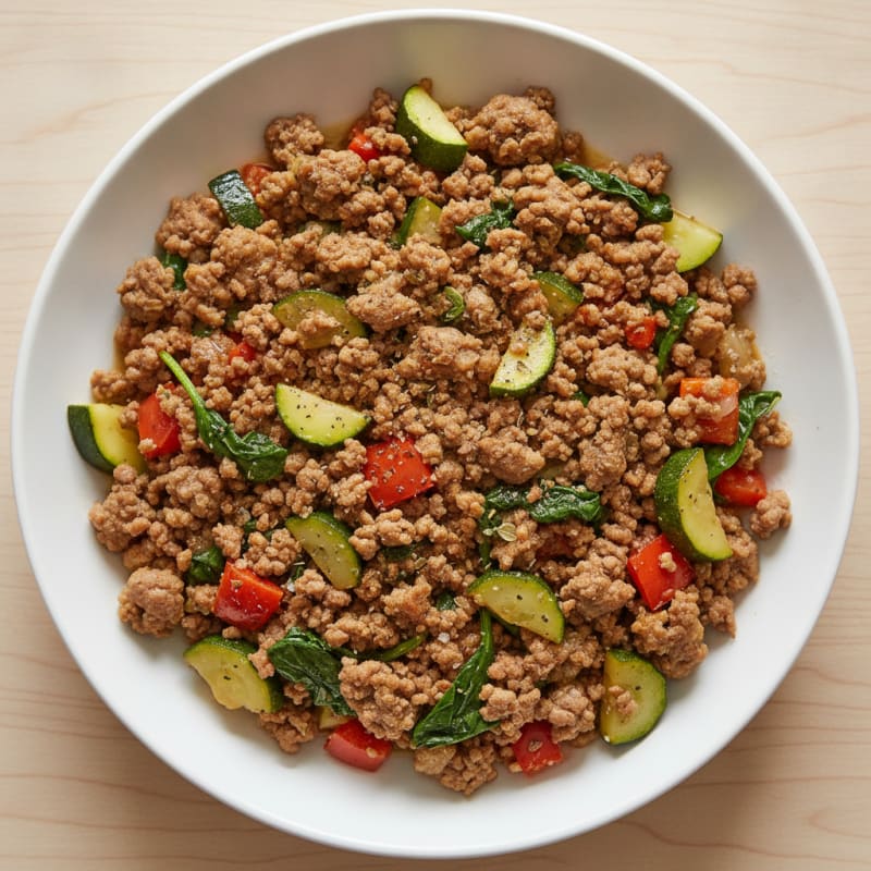 Ground Beef Skillet with Summer Vegetables