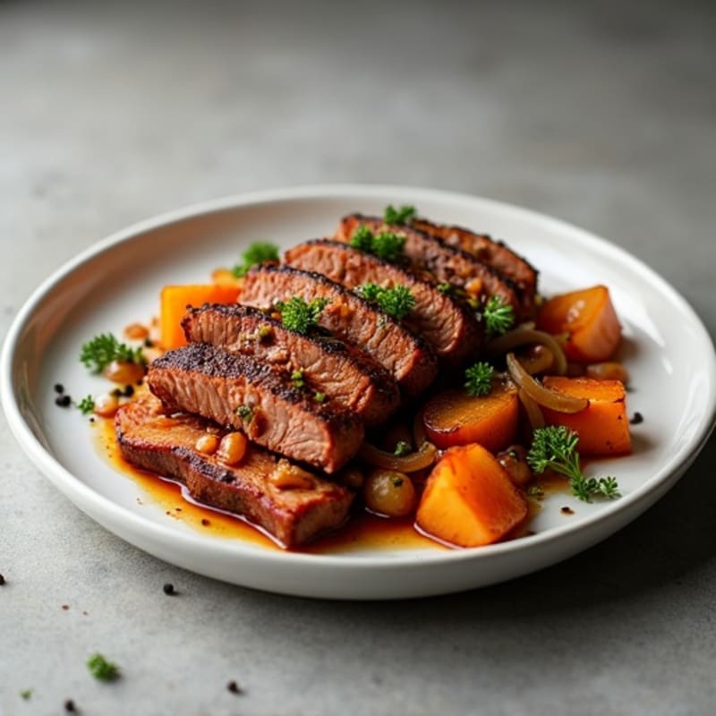 Slow-Roasted Smoky Brisket with Sweet Onion Glaze