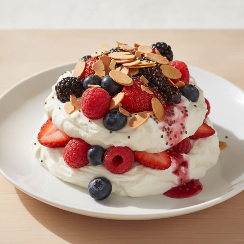 Greek Yogurt Protein Parfait with Mixed Berries