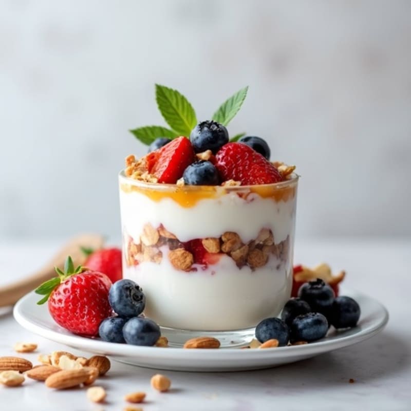 Greek Yogurt Parfait with Berries and Almonds