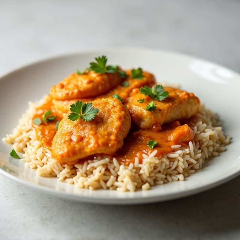 Creamy Lightened-Up Butter Chicken with Fragrant Jasmine Rice