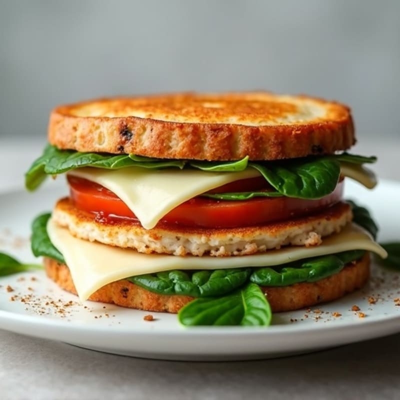 Crispy Turkey and Spinach Stack with Melted Provolone