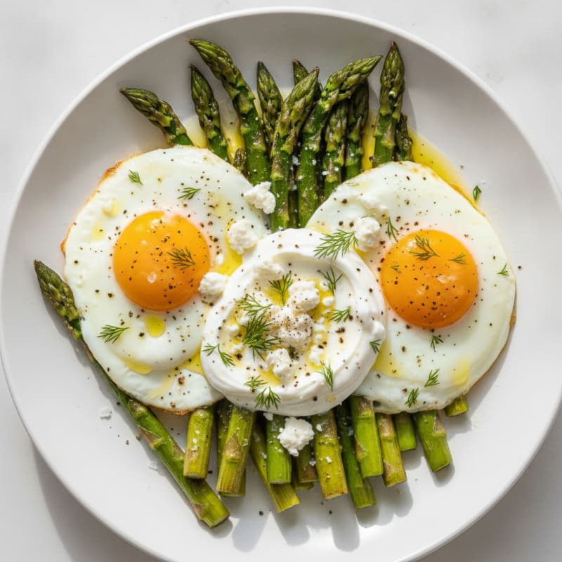 Baked Eggs with Roasted Asparagus