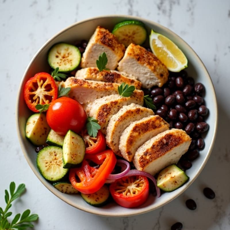 Hearty Black Bean and Roasted Vegetable Bowl