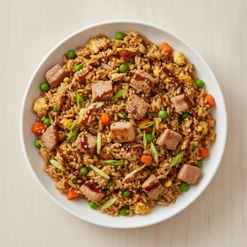 Savory Pork Fried Rice with Vegetables