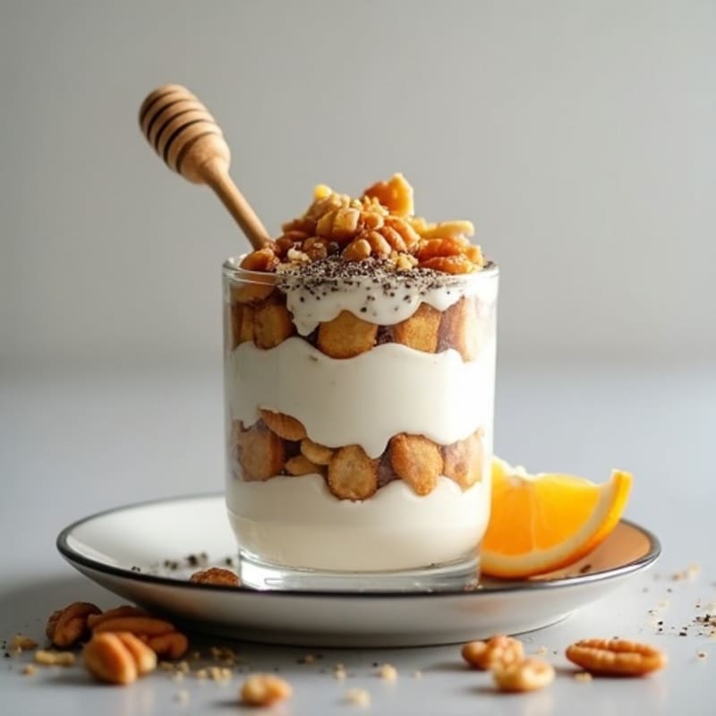 Creamy Greek Yogurt Parfait with Mixed Nuts and Chia Seeds