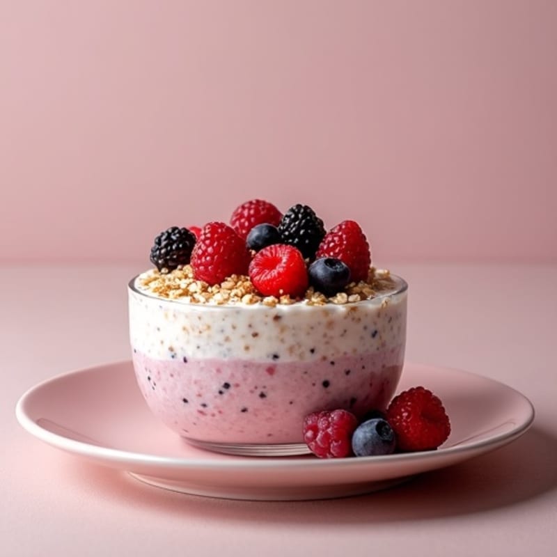 Vanilla-Berry Protein Overnight Oats