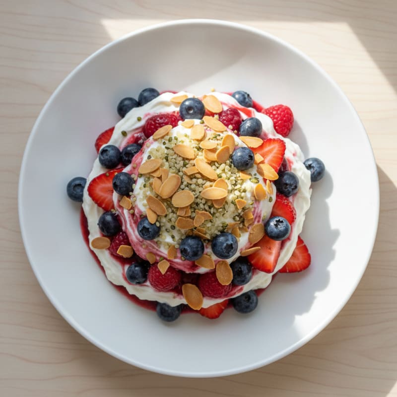Greek Yogurt Protein Parfait with Mixed Berries