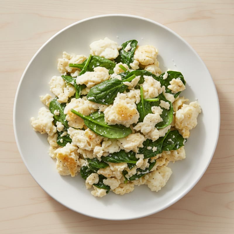 Egg White Spinach Scramble