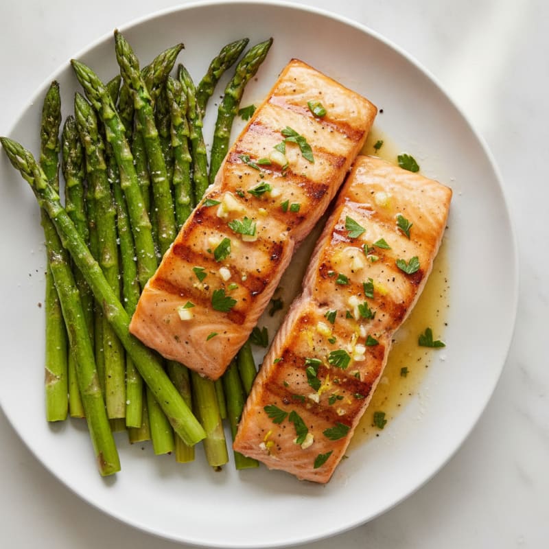 Lemon Herb Grilled Salmon with Asparagus