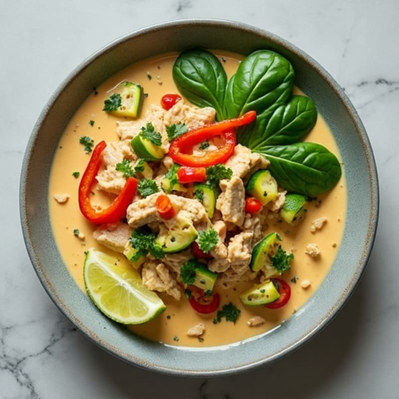 Creamy Thai Green Chicken Curry with Fresh Vegetables