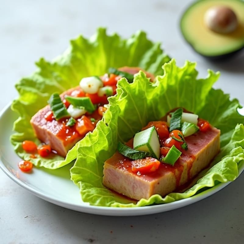 Fresh Spicy Tuna Lettuce Wraps