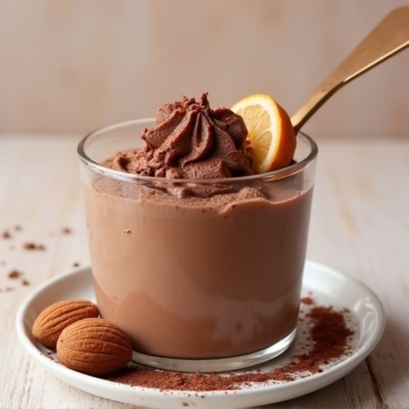 Silky Chocolate Protein Pudding with Almond Butter
