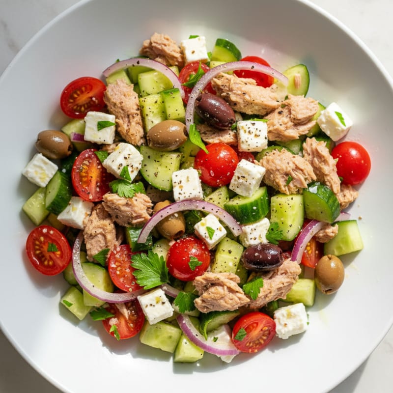 Mediterranean Tuna Salad with Feta