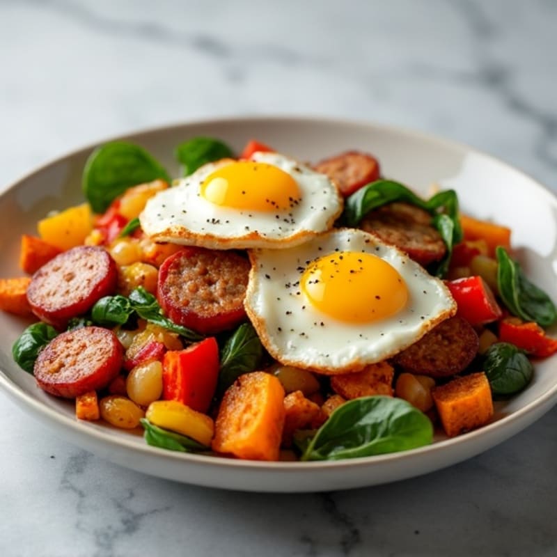 Crispy Sweet Potato and Egg Hash
