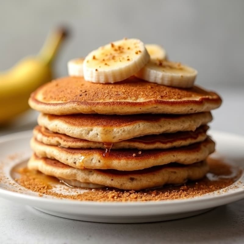 Fluffy Whole Grain Banana Protein Pancakes with Warm Cinnamon Drizzle