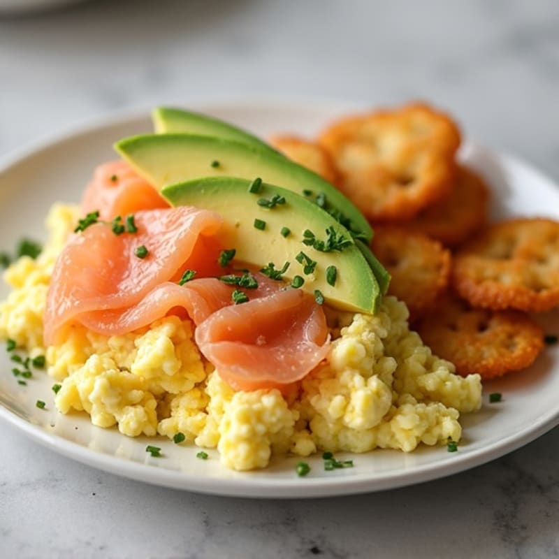 Creamy Cottage Cheese Scramble with Smoked Salmon