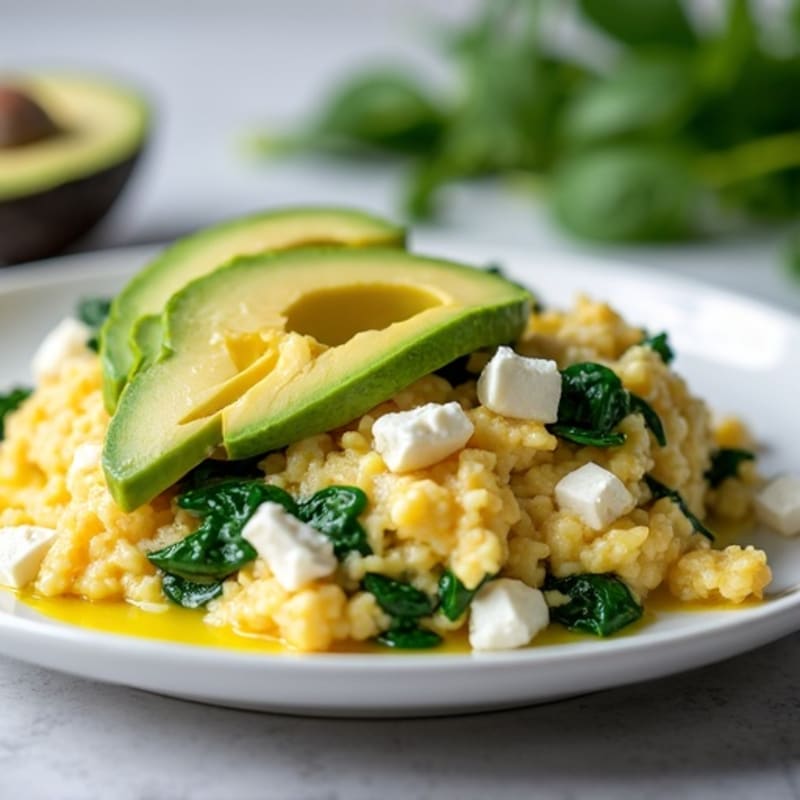 Egg White Scramble with Lean Turkey and Sautéed Spinach