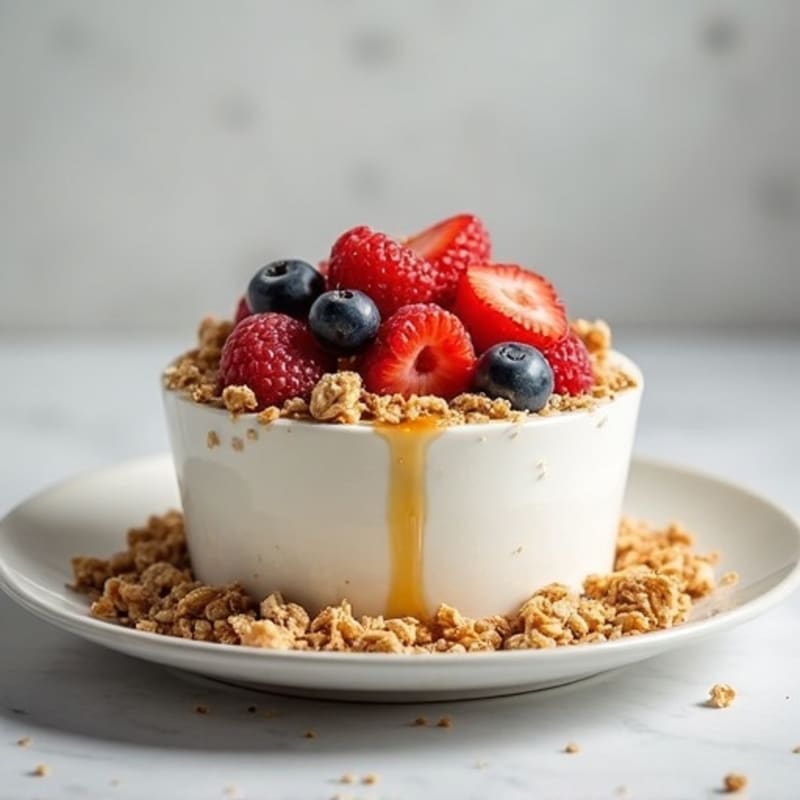 Creamy Greek Yogurt with Mixed Berries and Protein Granola