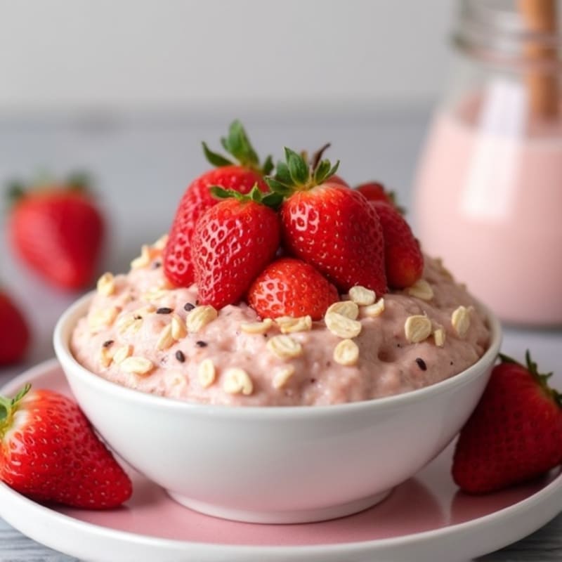 Healthy Strawberry Shortcake Overnight Oats
