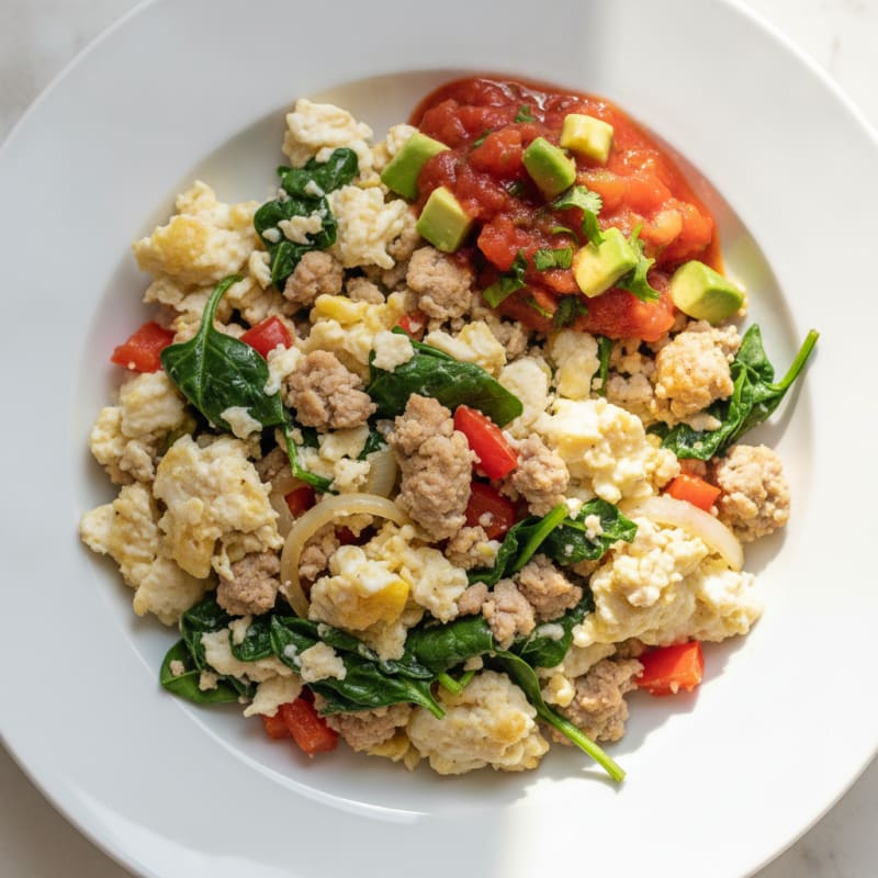 Egg White Veggie Scramble with Lean Turkey