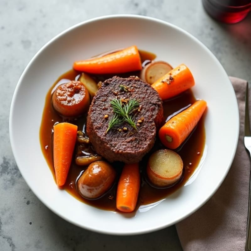 Red Wine Braised Beef with Root Vegetables