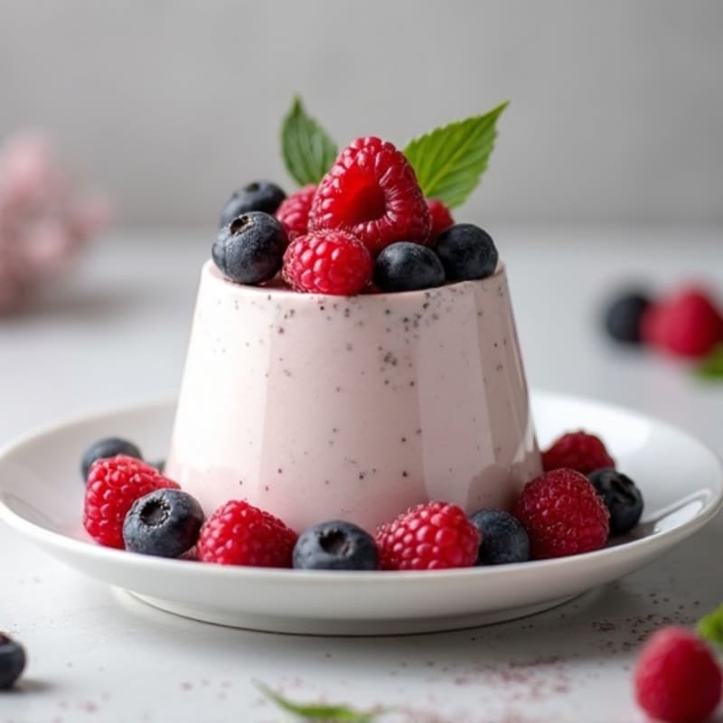 Creamy Greek Yogurt Protein Mousse with Mixed Berries