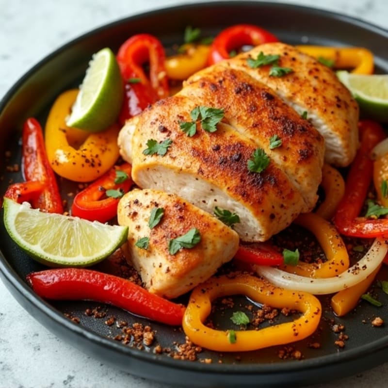 Sheet Pan Chicken Fajitas with Roasted Peppers and Onions