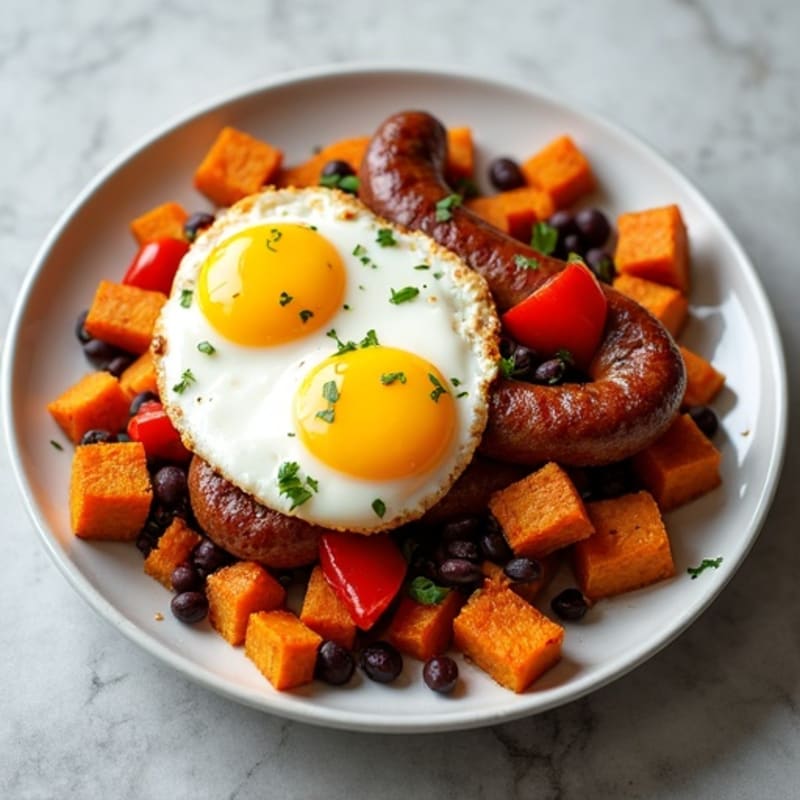 Crispy Sweet Potato and Egg Hash