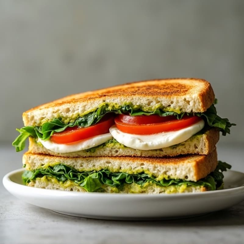 Pesto Turkey Panini with Fresh Mozzarella