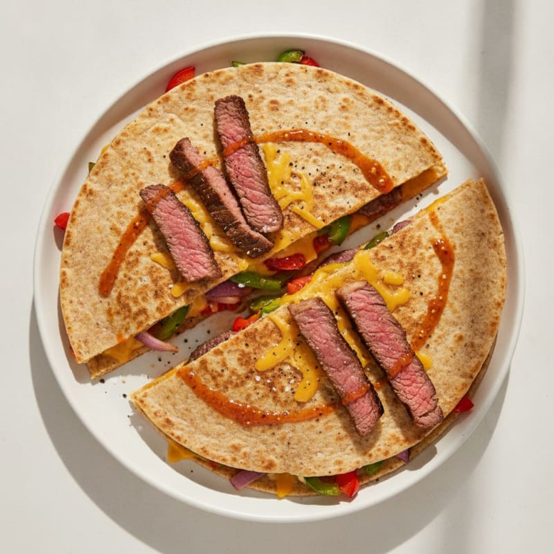 Pan-Seared Steak and Pepper Quesadillas