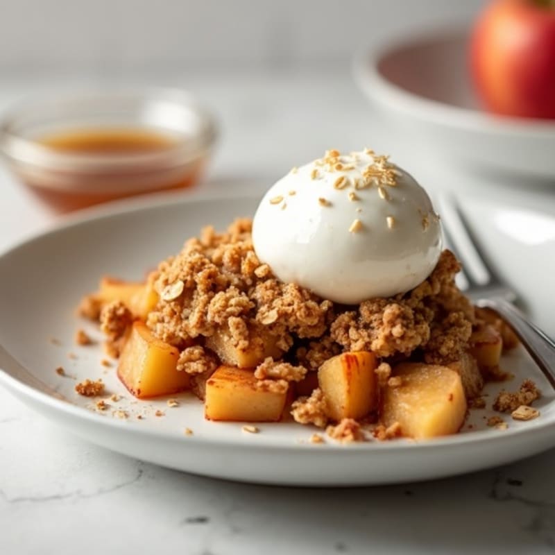 Baked Apple Crumble with Crispy Oat Topping