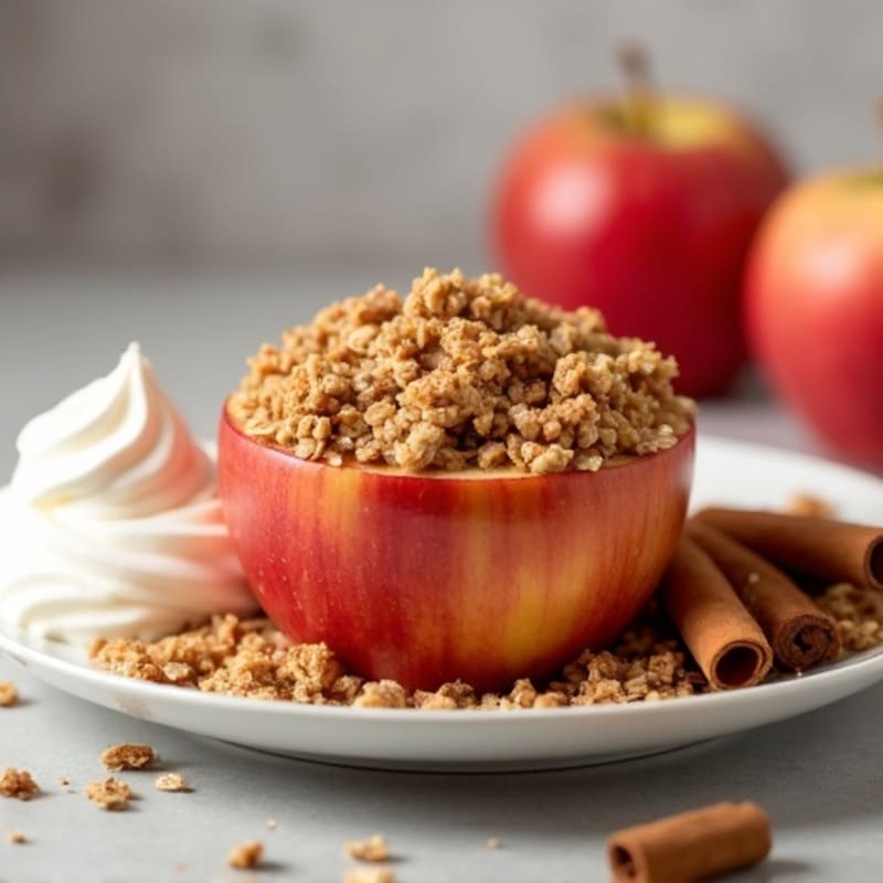 Warm Baked Apples with Crispy Cinnamon Oat Topping