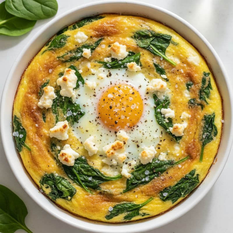 Baked Eggs with Spinach and Feta