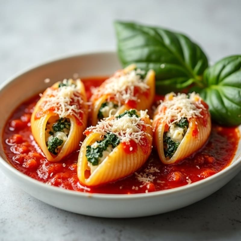 Hearty Baked Spinach and Ricotta Stuffed Shells