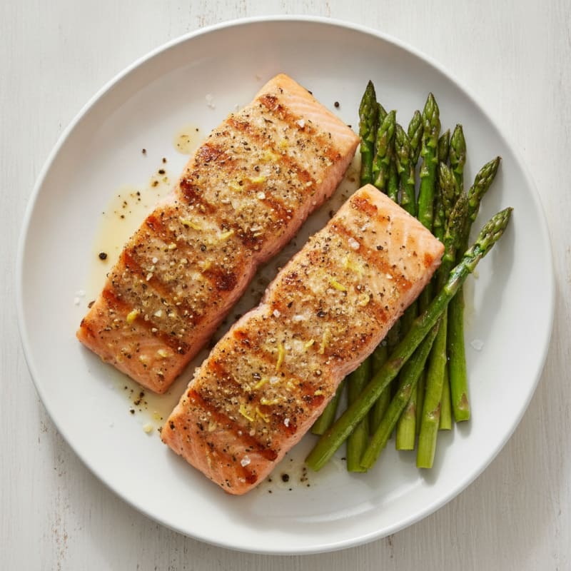 Lemon Herb Grilled Salmon with Asparagus
