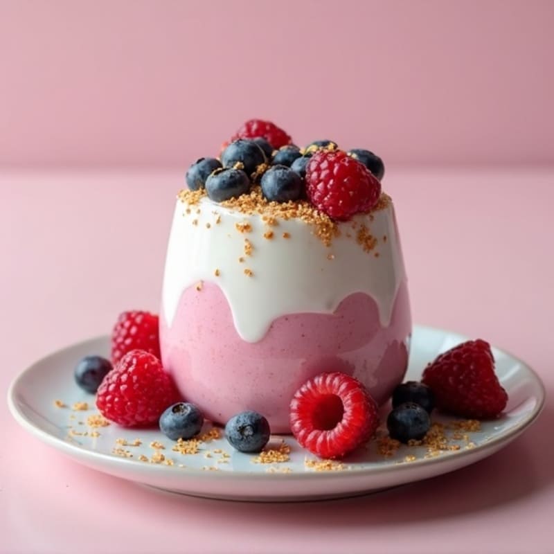 Greek Yogurt Protein Mousse with Mixed Berries
