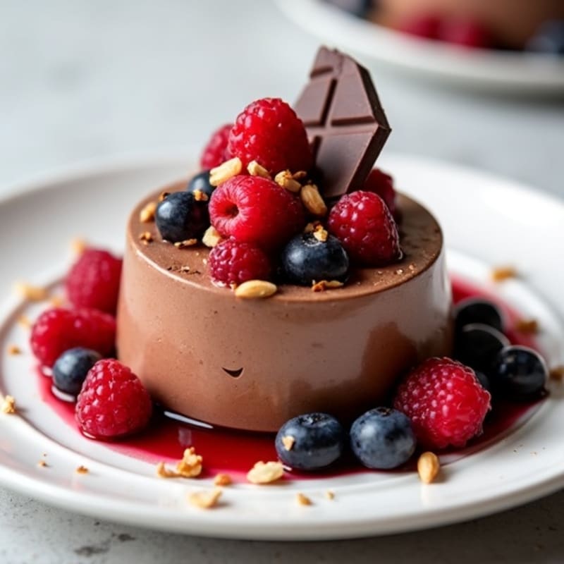 Chocolate Protein Mousse with Berry Compote