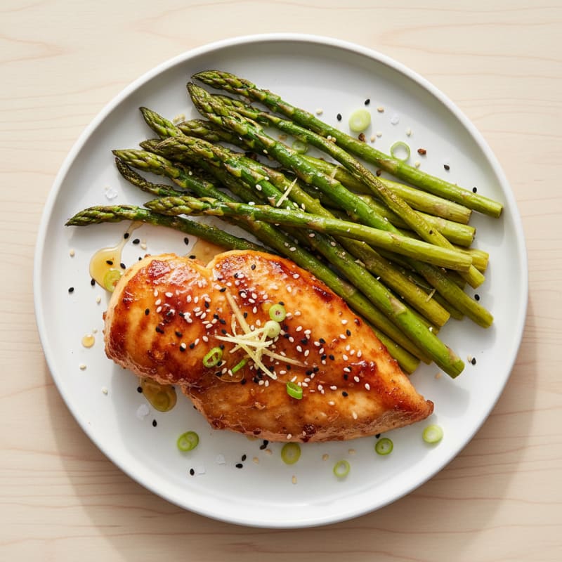 Crispy Teriyaki Chicken with Roasted Asparagus