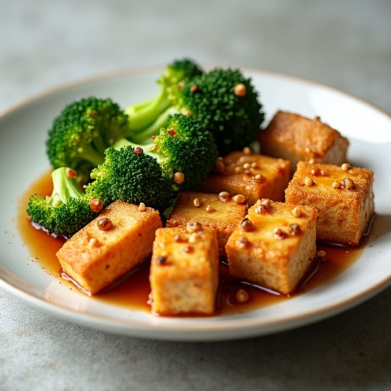 Crispy Peanut Tofu with Roasted Broccoli