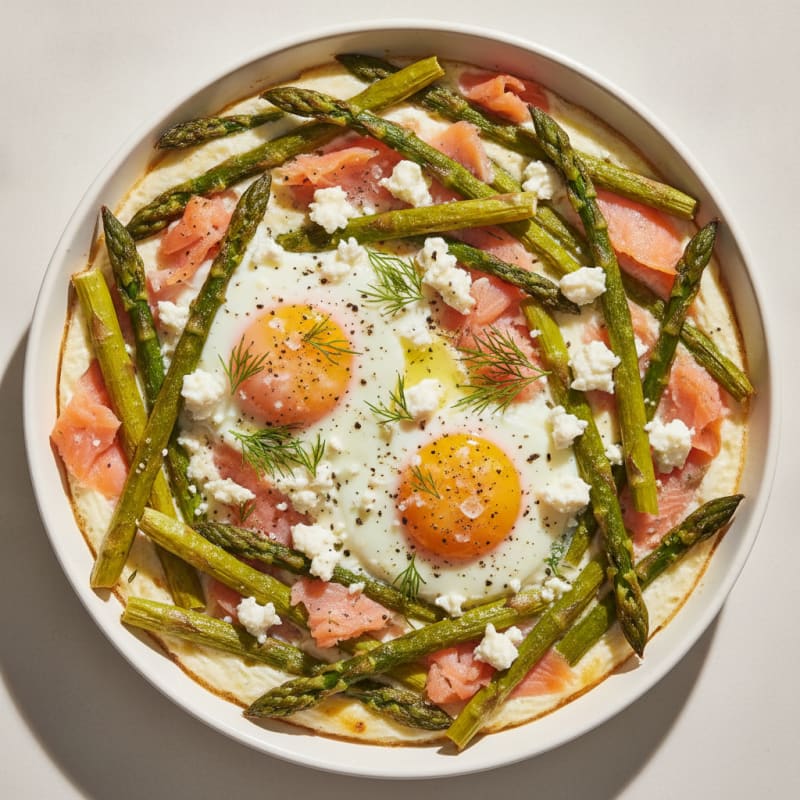 Baked Eggs with Roasted Asparagus