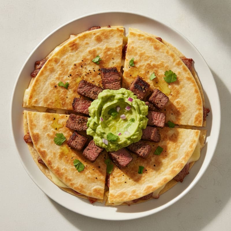 Carne Asada Quesadillas with Guacamole