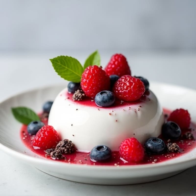 Greek Yogurt Protein Mousse with Mixed Berries