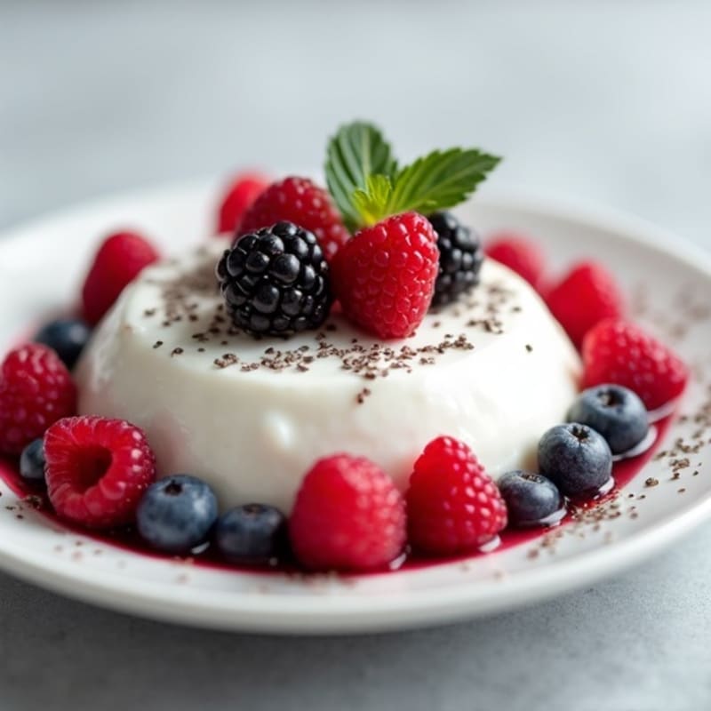 Silky Greek Yogurt Protein Pudding with Mixed Berries