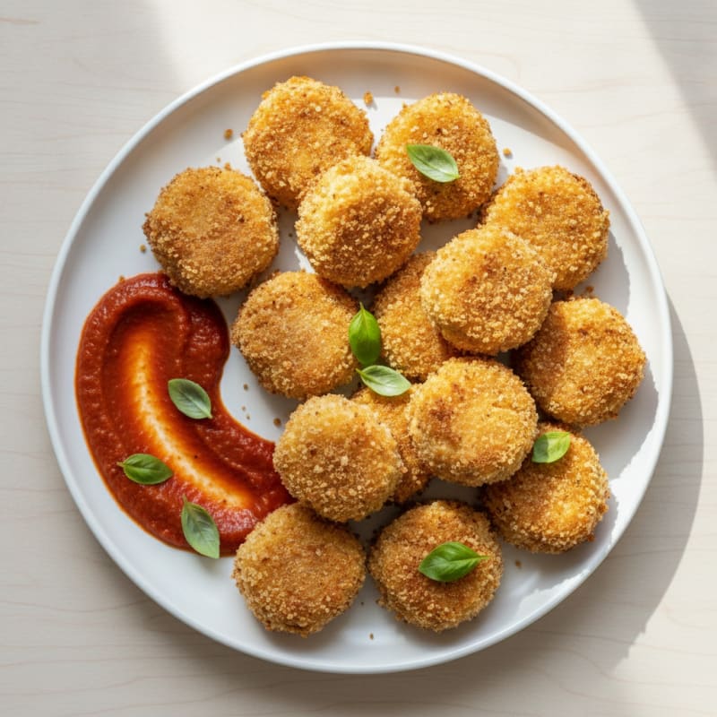 Golden Mac & Cheese Bites with Marinara
