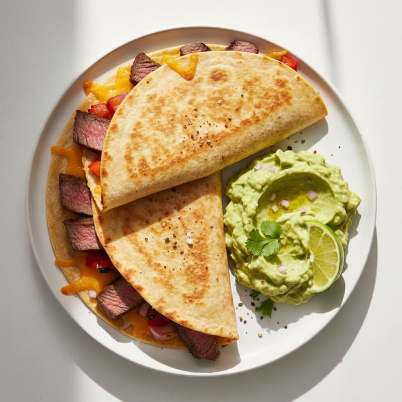 Carne Asada Quesadillas with Guacamole